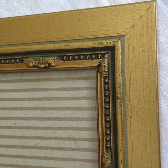 Rare antique vintage book plate botanic Iris xiphium gold frame blue - Picture 3 of 13